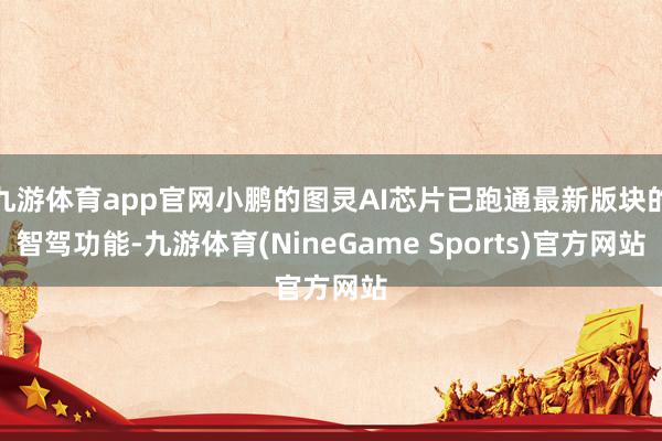 九游体育app官网小鹏的图灵AI芯片已跑通最新版块的智驾功能-九游体育(NineGame Sports)官方网站