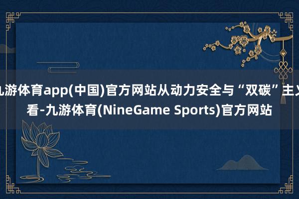 九游体育app(中国)官方网站从动力安全与“双碳”主义看-九游体育(NineGame Sports)官方网站